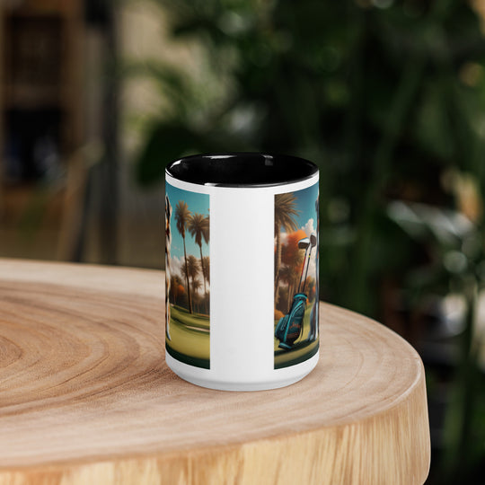 Australian Shepherd Golfer- Mug with Color Inside v2