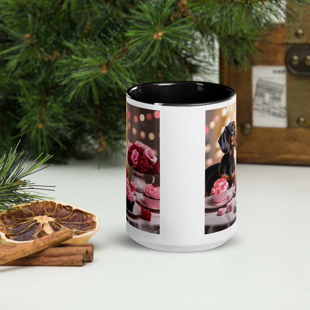 Dachshund Romantic- Mug with Color Inside v2