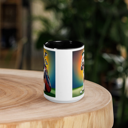 Bernedoodle Golfer- Mug with Color Inside v6