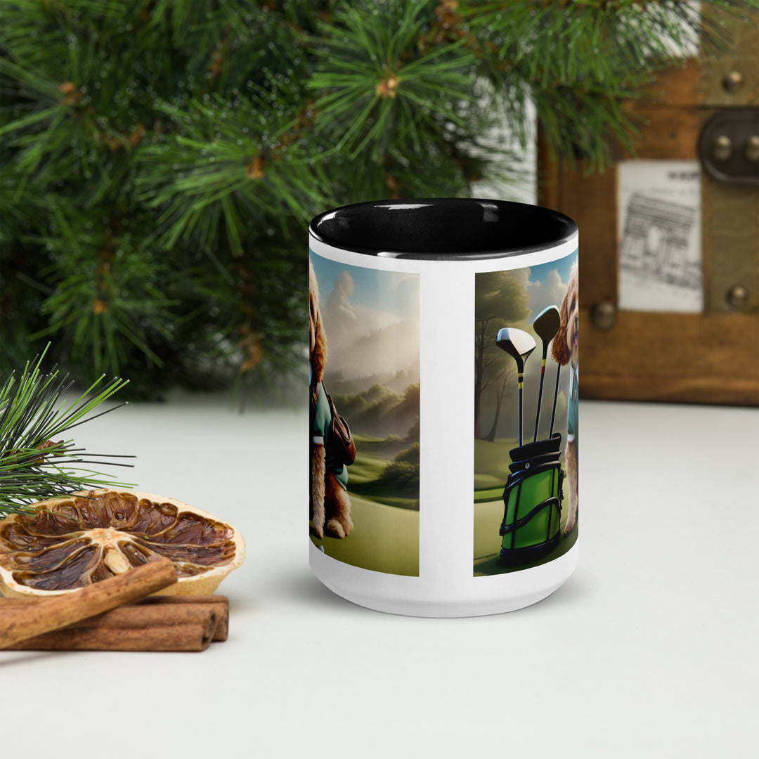 Cavapoo Golfer- Mug with Color Inside