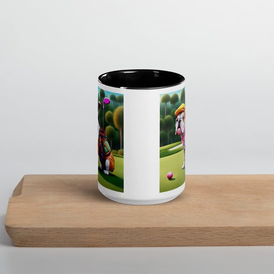 Catahoula Bulldog Golfer- Mug with Color Inside v5