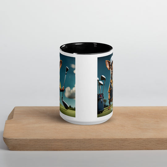 Chiweenie Golfer- Mug with Color Inside v2