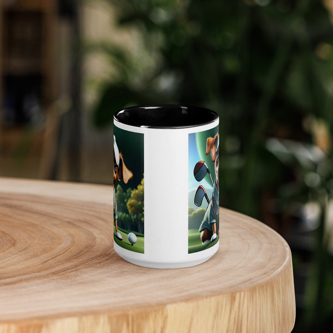 Chiweenie Golfer- Mug with Color Inside v4