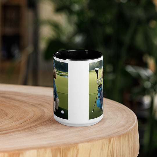 Cockapoo Golfer- Mug with Color Inside v4