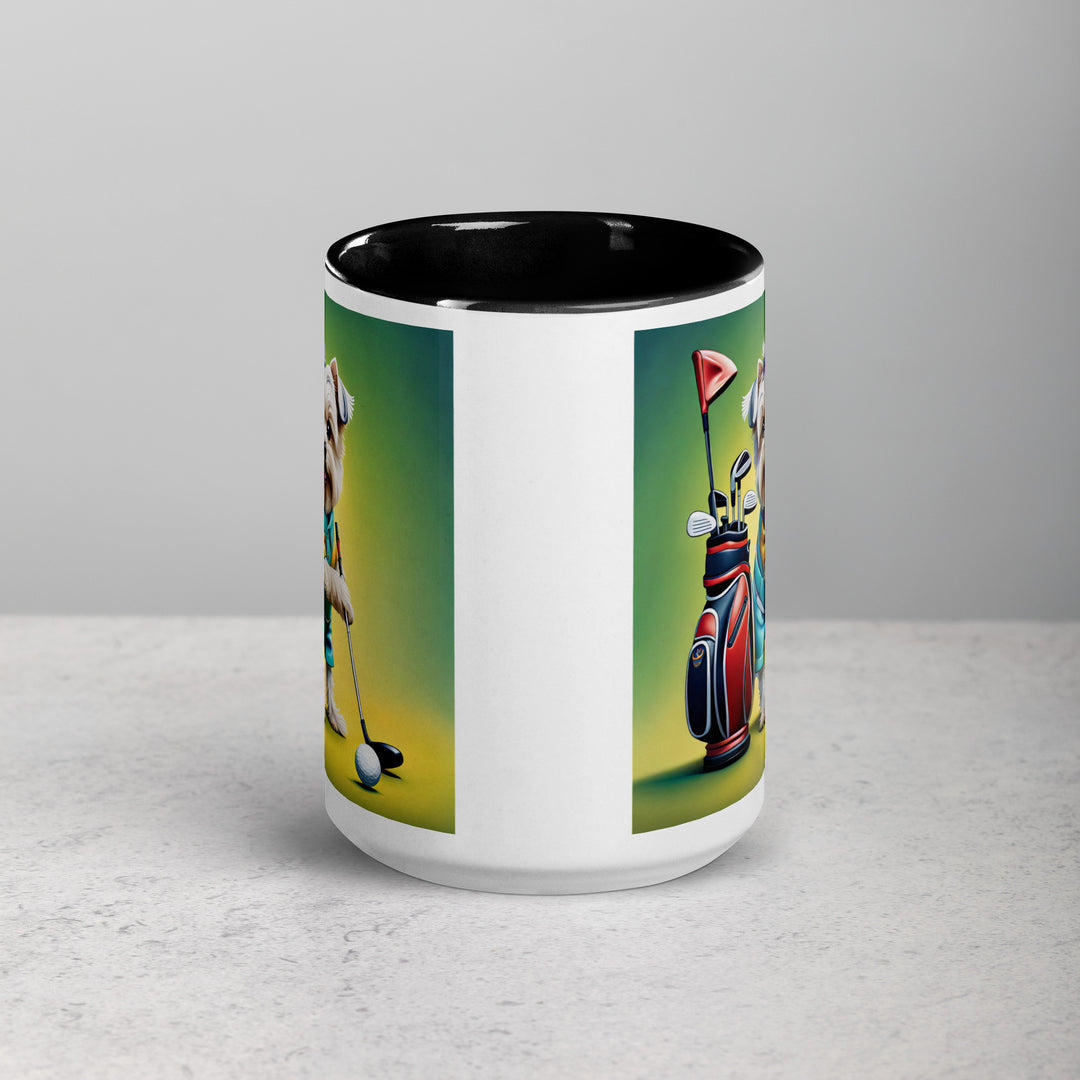 Morkie Golfer- Mug with Color Inside v4