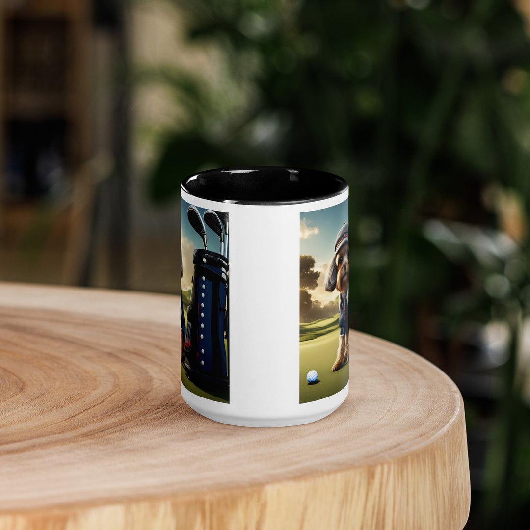 Pekapoo Golfer- Mug with Color Inside v6