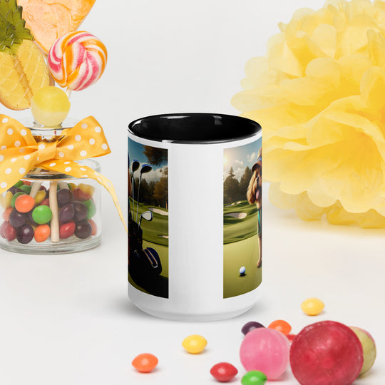 Pekapoo Golfer- Mug with Color Inside v12