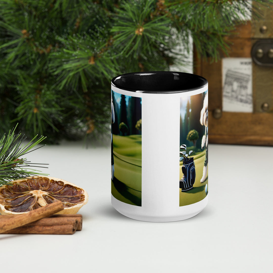 Shih-Poo Golfer- Mug with Color Inside v3