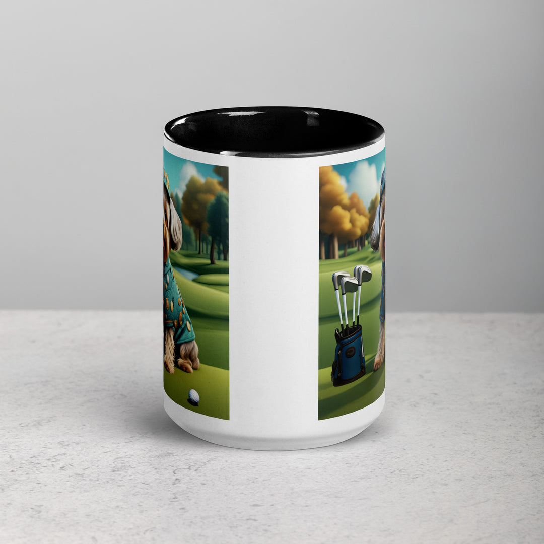 Yorkipoo Golfer- Mug with Color Inside v3