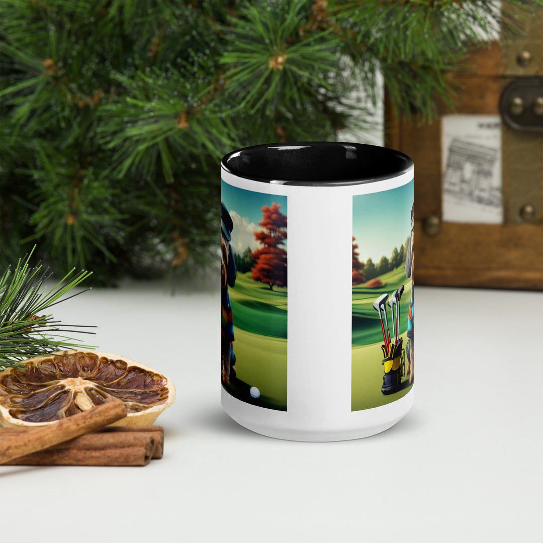 Yorkipoo Golfer- Mug with Color Inside v5