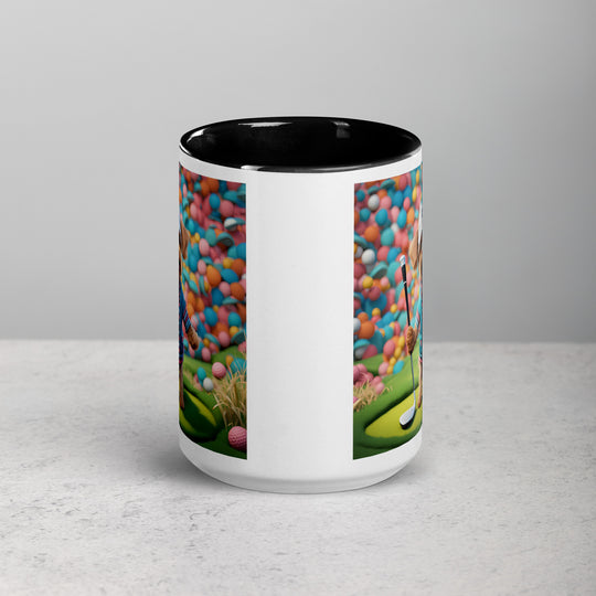 Yorkipoo Golfer- Mug with Color Inside v14