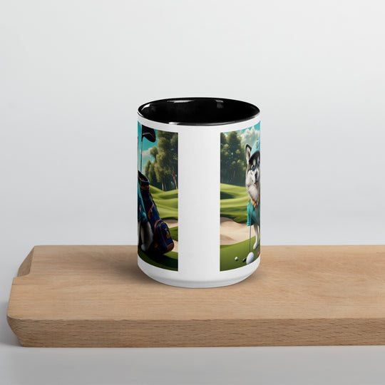 Pomsky Golfer- Mug with Color Inside