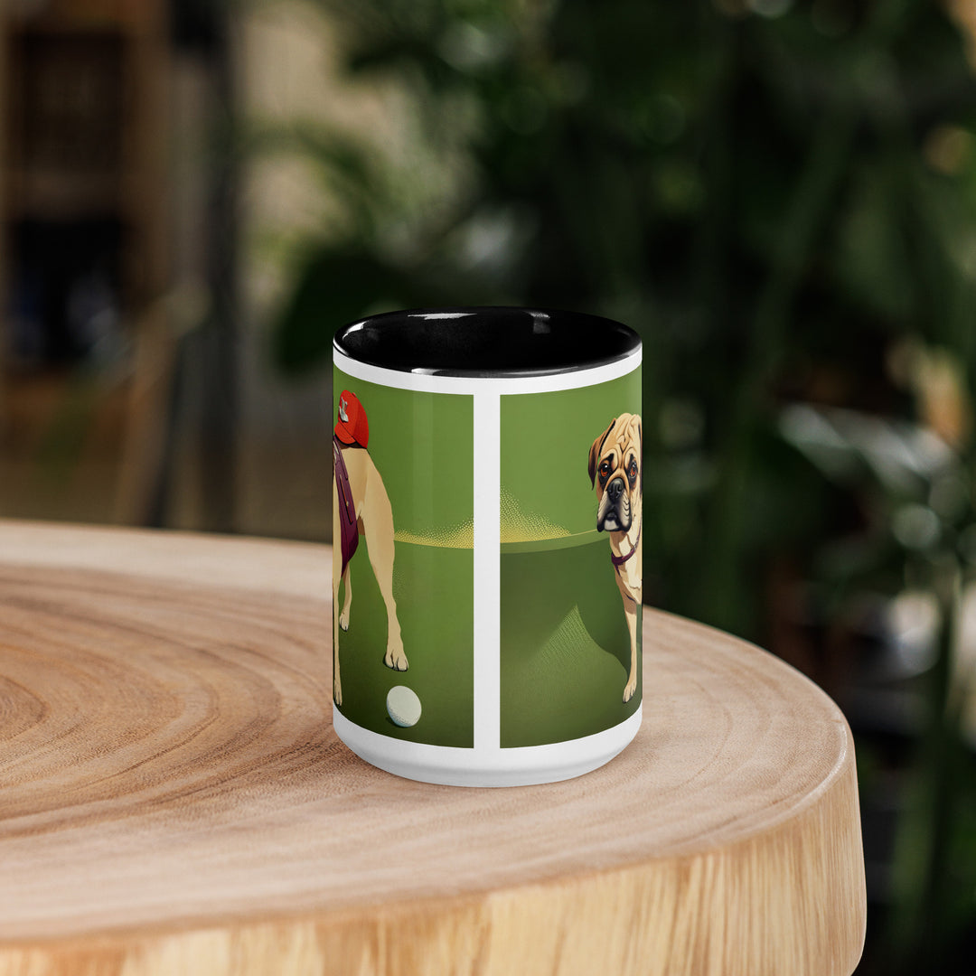 Puggle Golfer- Mug with Color Inside v11