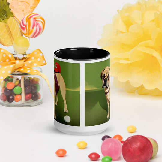 Puggle Golfer- Mug with Color Inside v12