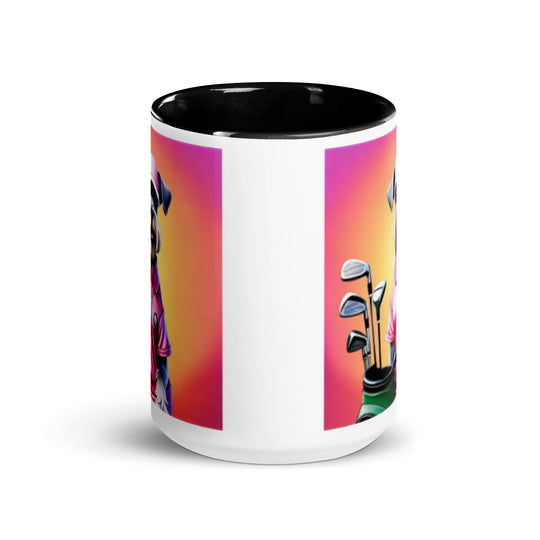 Miniature Schnauzer Golfer- Mug with Color Inside v4