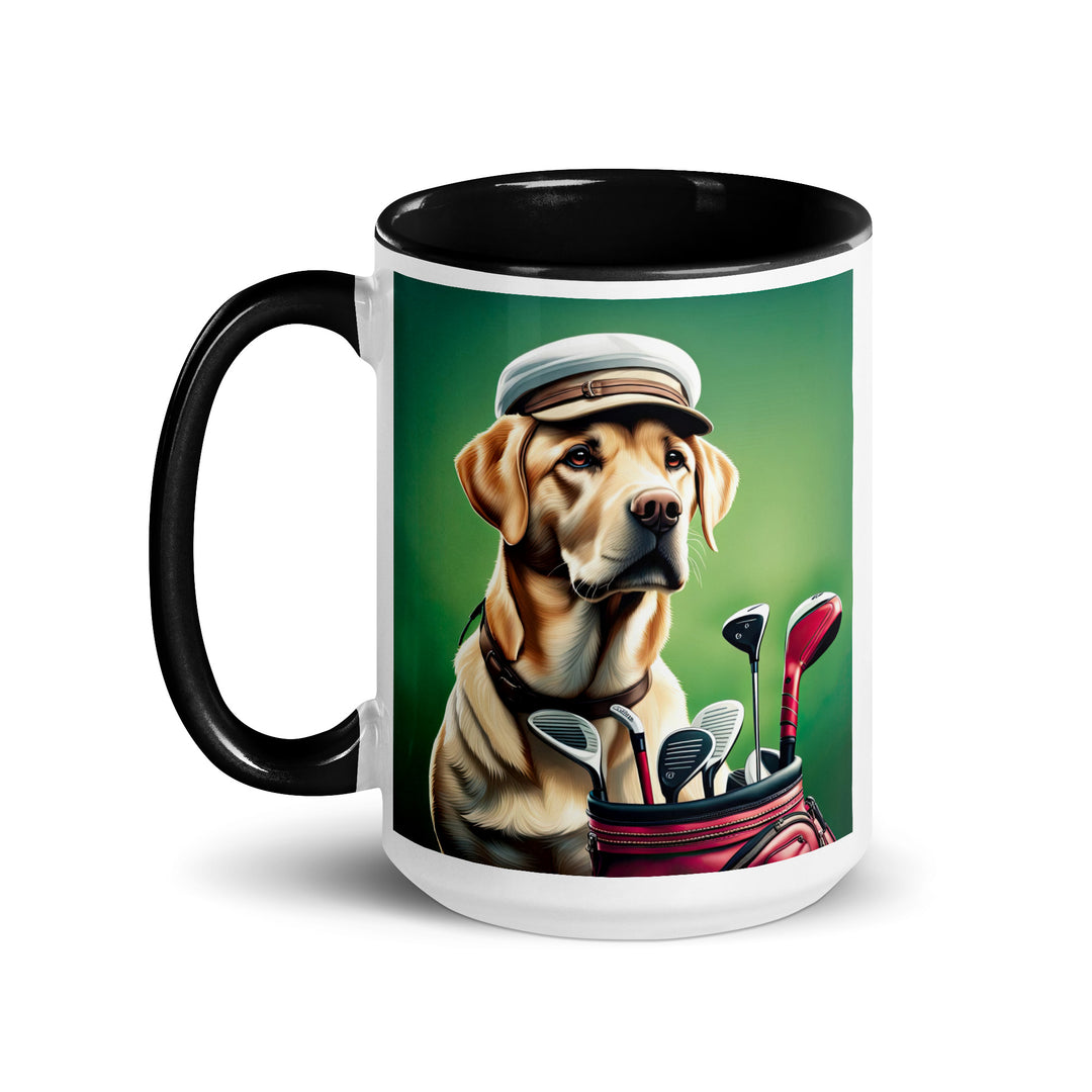 Mug with Color Inside-Labrador Retriever Golfer V2