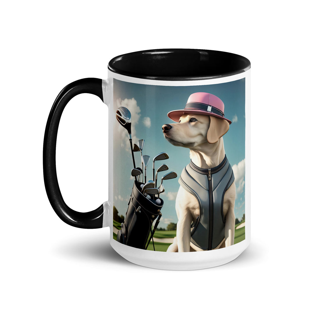 Mug with Color Inside-Labrador Retriever Golfer V3