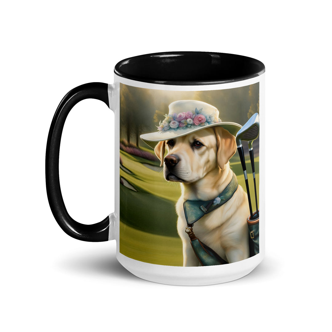 Mug with Color Inside-Labrador Retriever Golfer V4