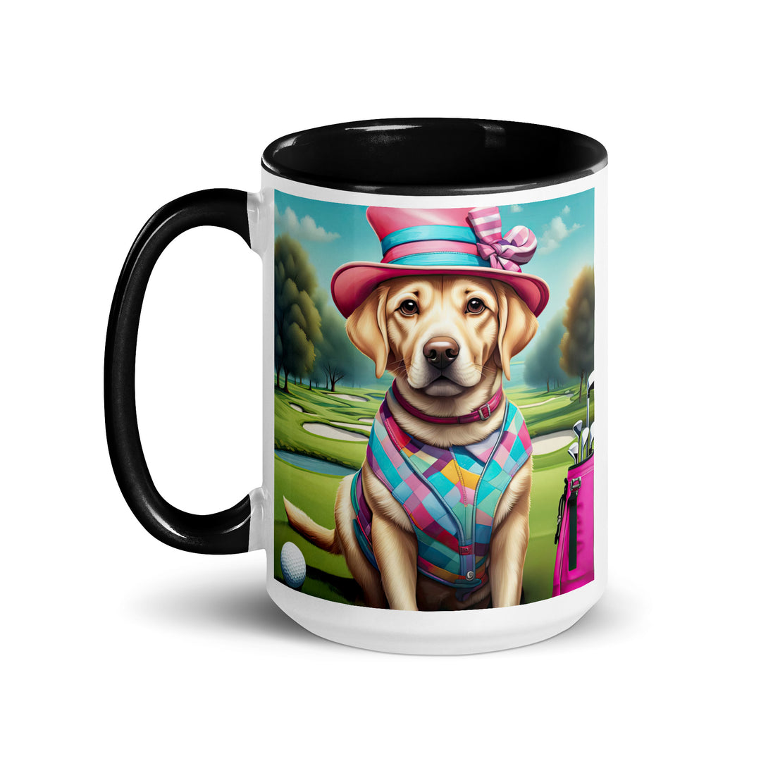 Mug with Color Inside-Labrador Retriever Golfer V6