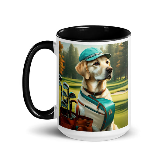 Mug with Color Inside-Labrador Retriever Golfer  V7