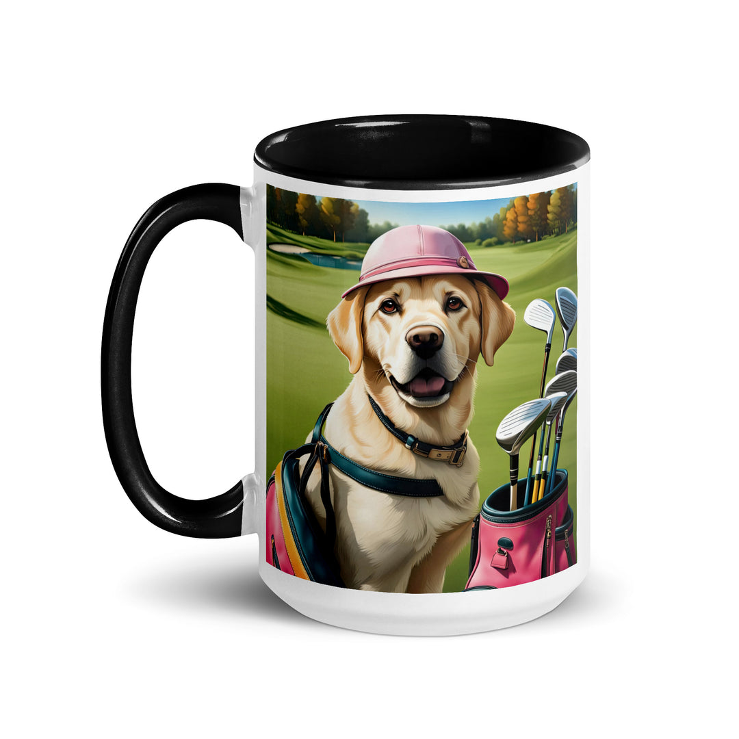 Mug with Color Inside-Labrador Retriever Golfer V10