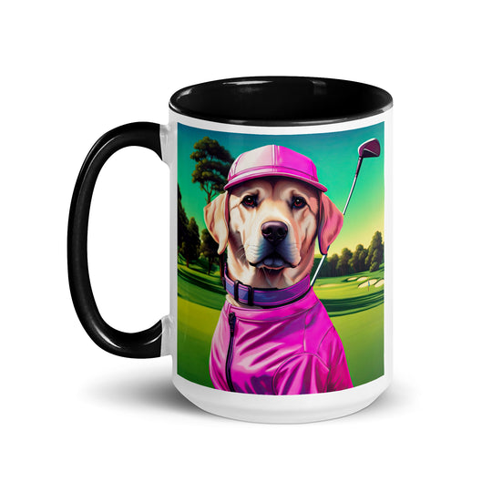 Mug with Color Inside-Labrador Retriever Golfer V14