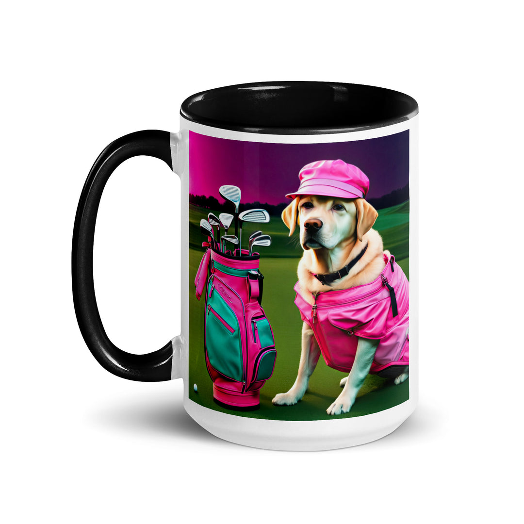 Mug with Color Inside-Labrador Retriever Golfer V16