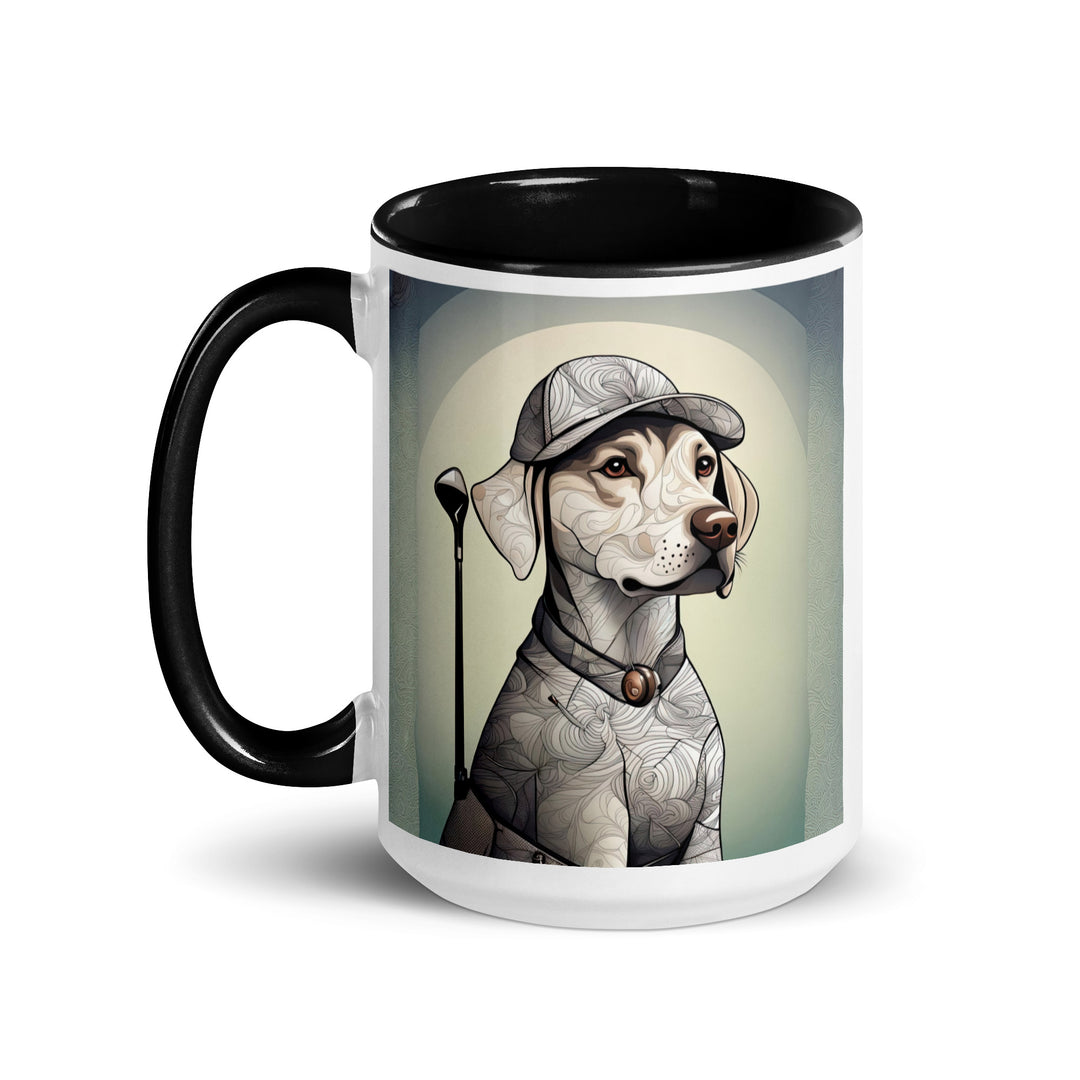 Mug with Color Inside-Labrador Retriever Golfer V17