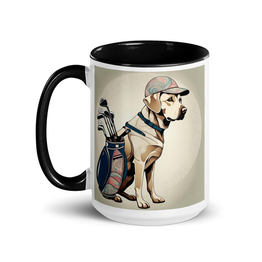 Mug with Color Inside-Labrador Retriever Golfer V19