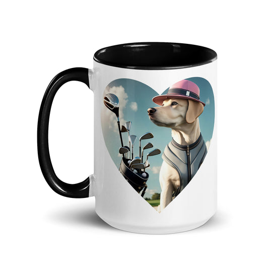 Mug with Color Inside-Labrador Retriever Golfer V23