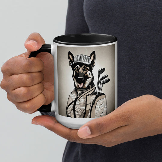 German Shepherd Golfer- Mug with Color Inside V5