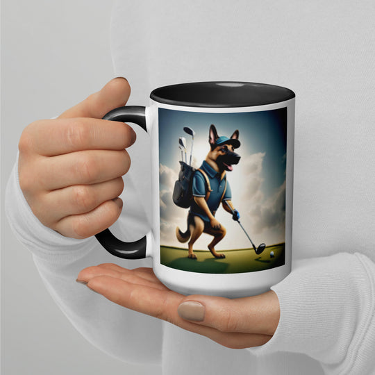 German Shepherd Golfer- Mug with Color Inside V6