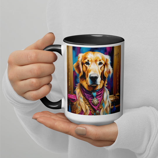 Golden Retriever- Mug with Color Inside V4