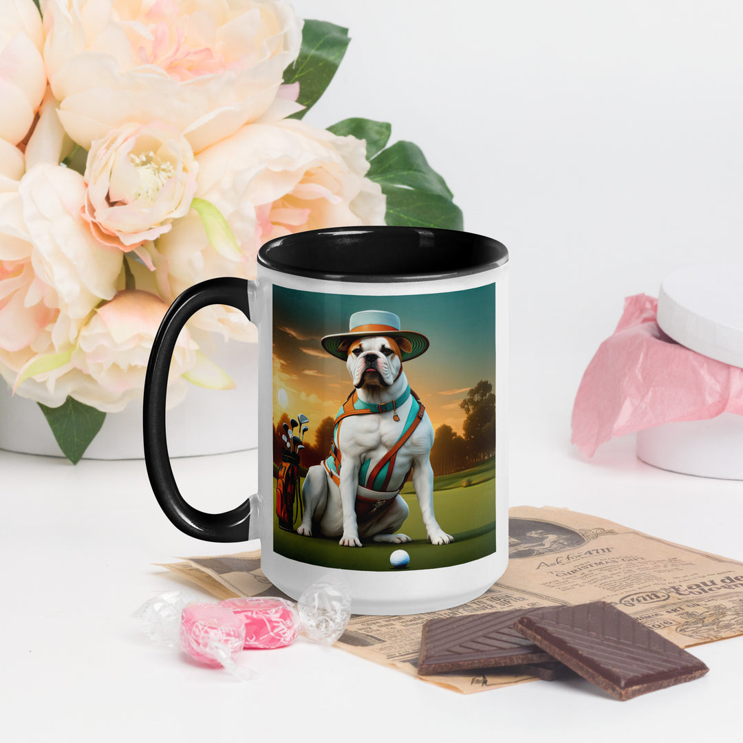 American Bulldog Golfer- Mug with Color Inside v2