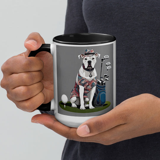 American Bulldog Golfer- Mug with Color Inside v3