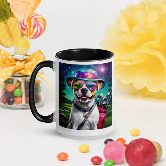 American Bulldog Golfer- Mug with Color Inside v4