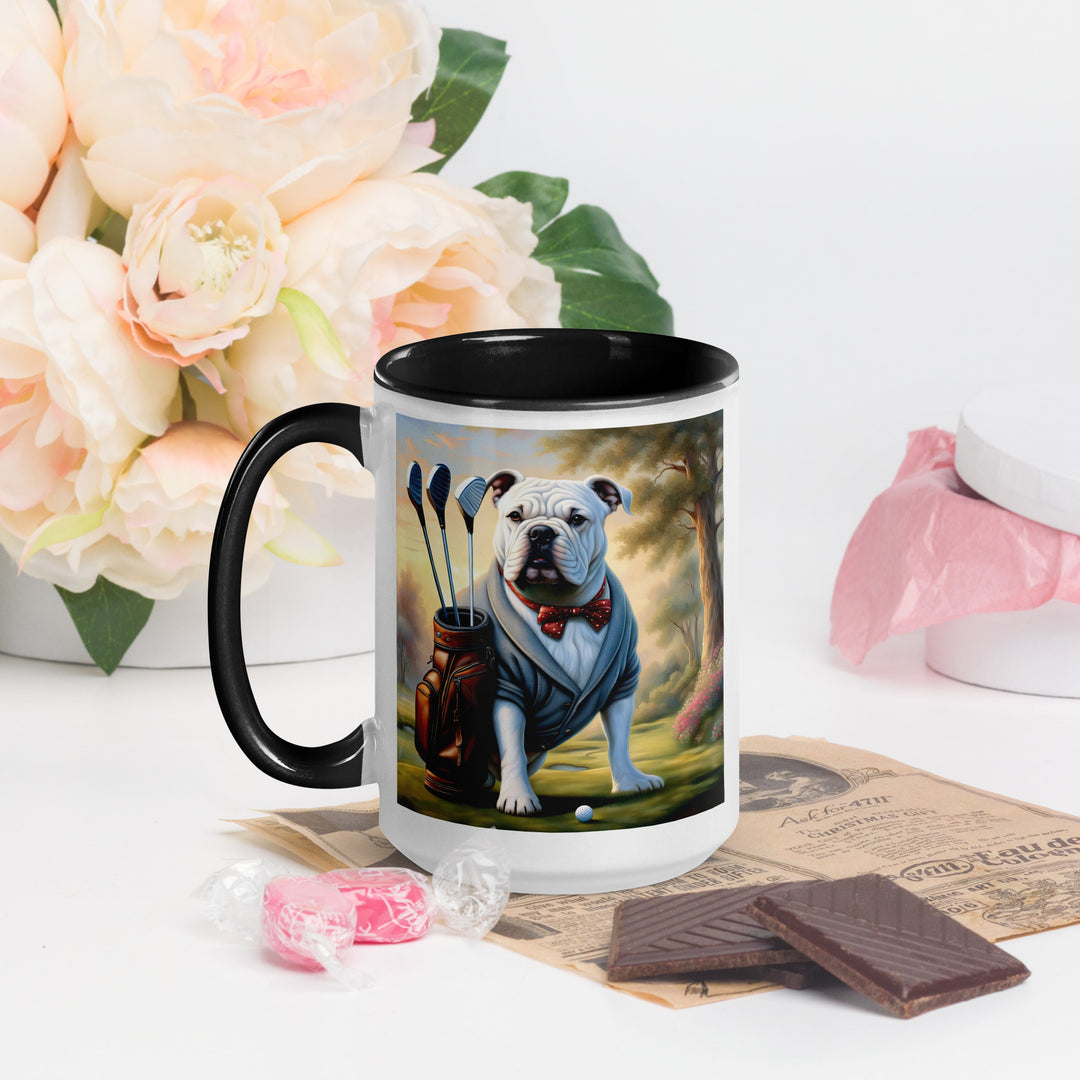 Bulldog Golfer- Mug with Color Inside