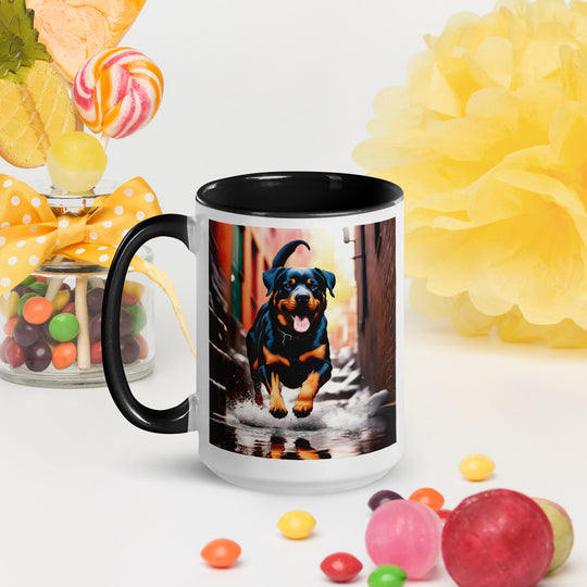 Rottweiler- Mug with Color Inside v4