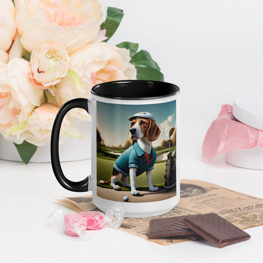 Beagle Golfer- Mug with Color Inside v2