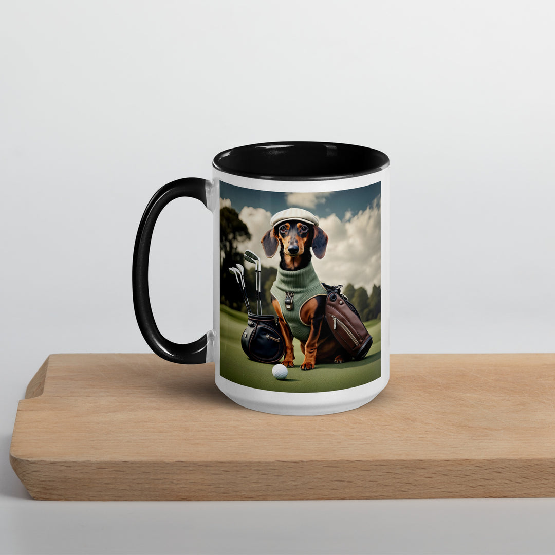 Dachshund Golfer- Mug with Color Inside