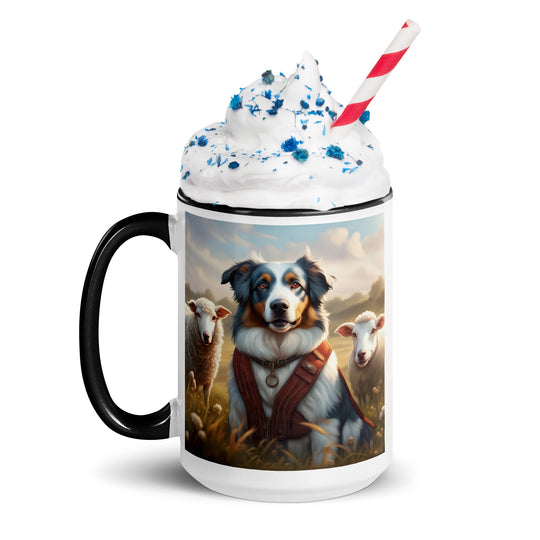 Australian Shepherd- Mug with Color Inside v4