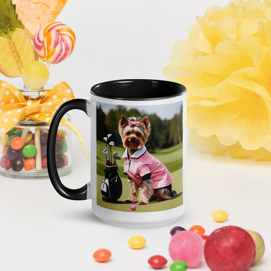 Yorkshire Terrier Golfer- Mug with Color Inside v2