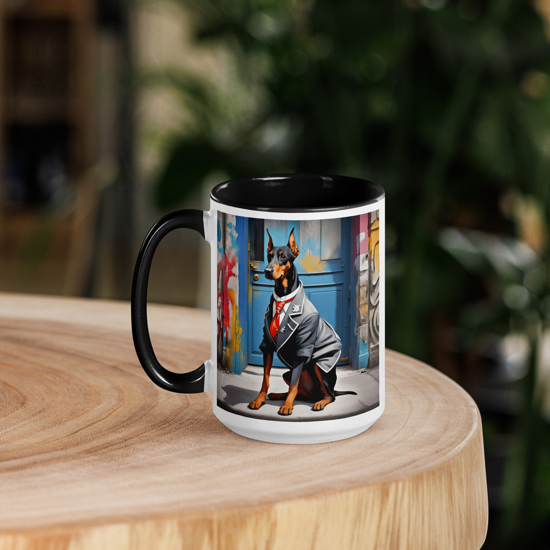 Doberman Pinscher- Mug with Color Inside v5