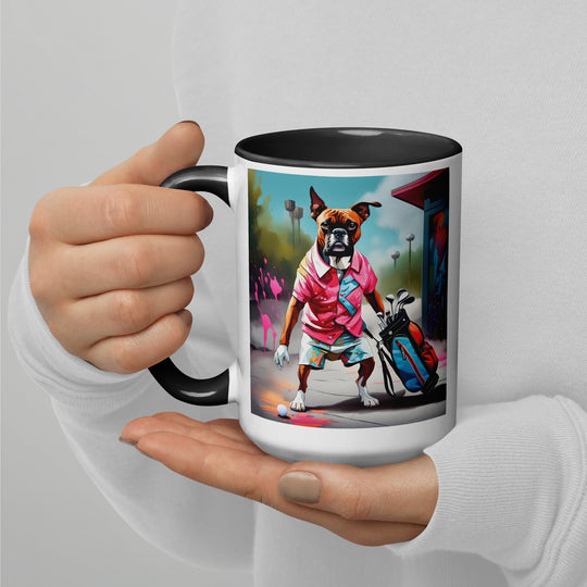 Boxer Golfer- Mug with Color Inside v2