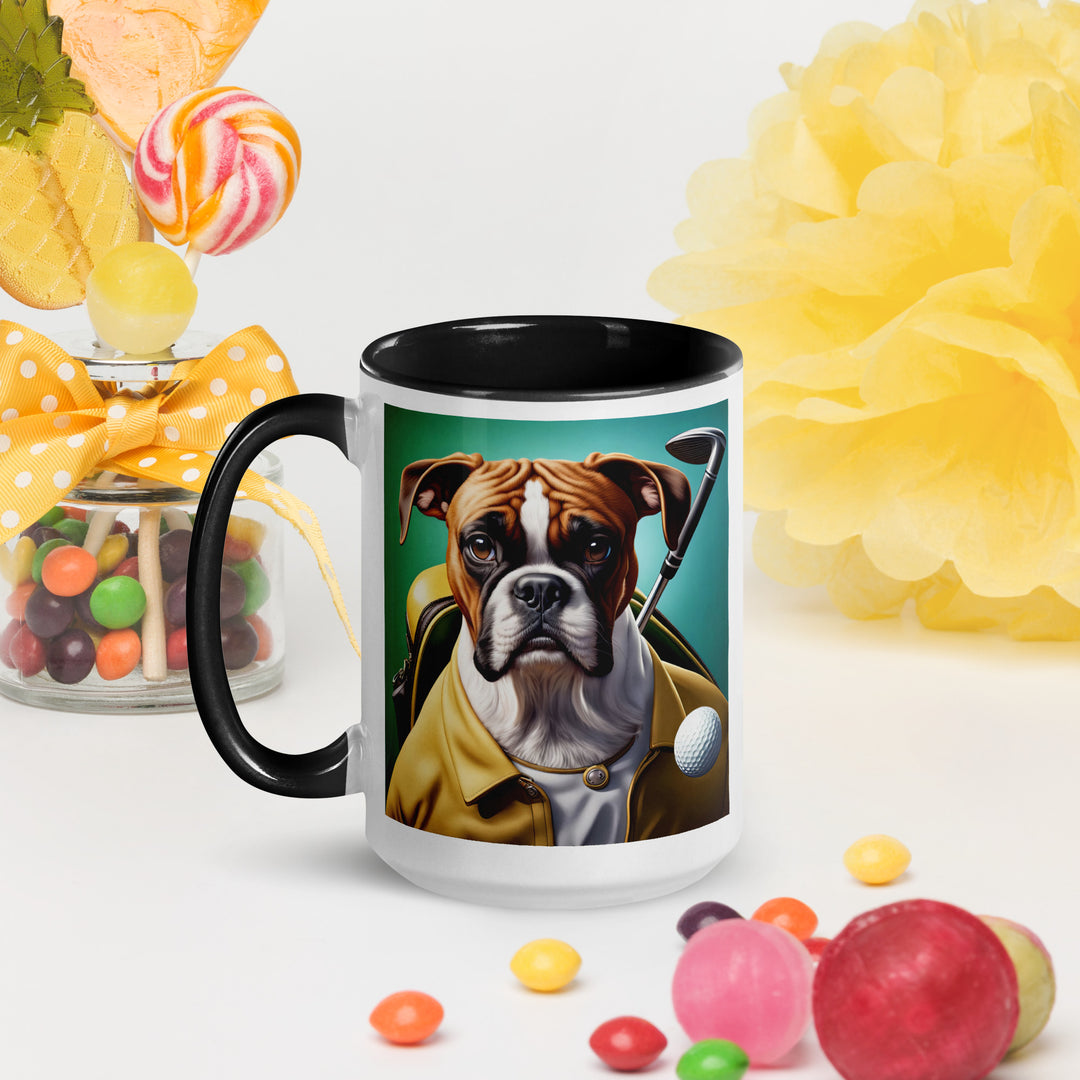 Boxer Golfer- Mug with Color Inside