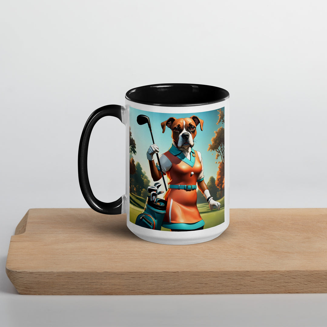 Boxer Golfer- Mug with Color Inside v4