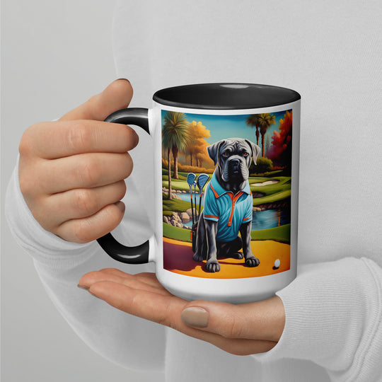 Cane Corso Golfer- Mug with Color Inside v4