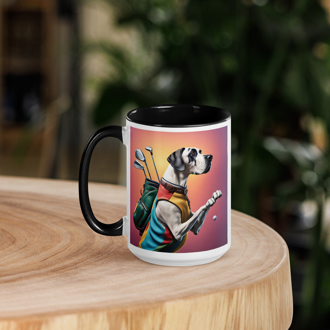 Great Dane Golfer- Mug with Color Inside