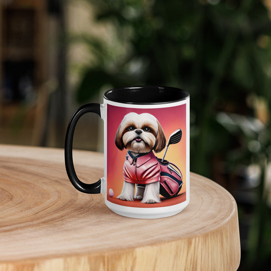 Shih Tzu Golfer- Mug with Color Inside v2