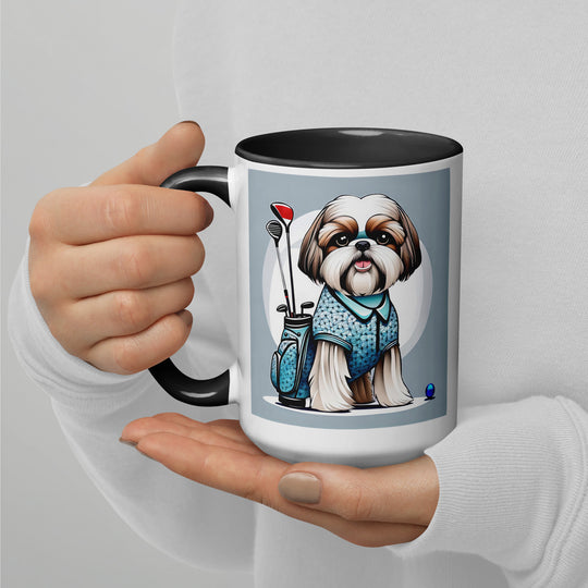 Shih Tzu Golfer- Mug with Color Inside v3